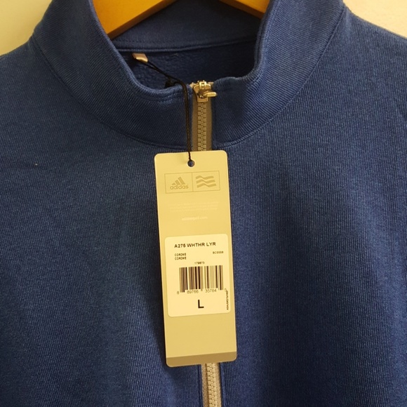 Adidas Heather 3 Stripe Quarter Zip Pullover - Picture 3 of 4